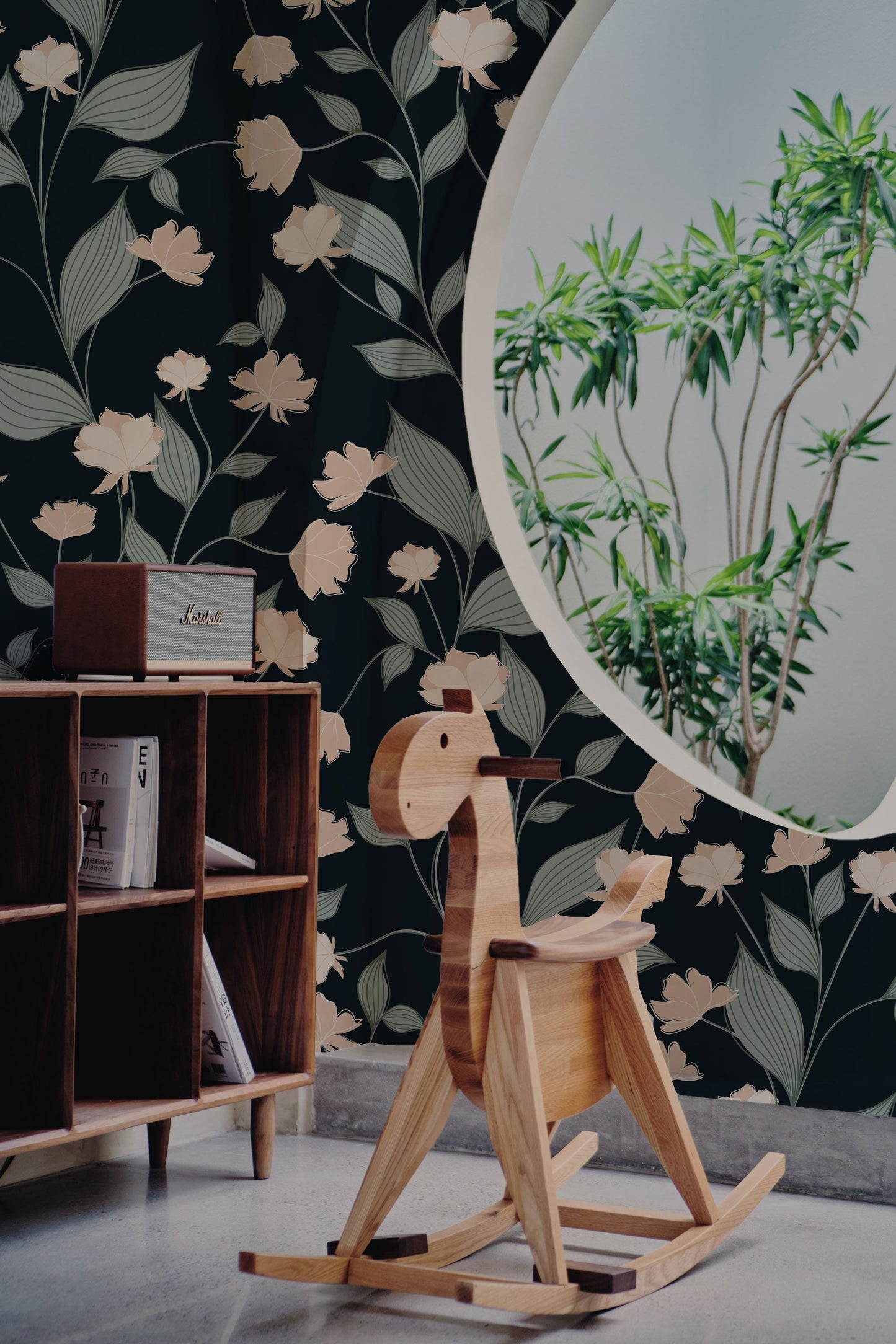 Mabel Wallpaper (Midnight) from The Marlow Collection