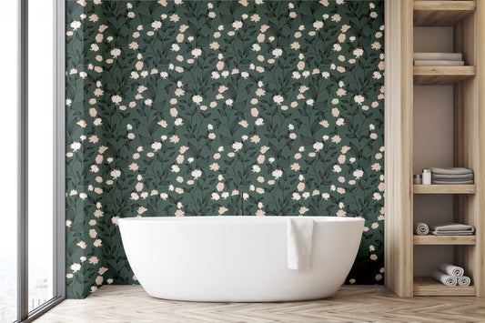 Mabel Wallpaper (Forest) from The Marlow Collection