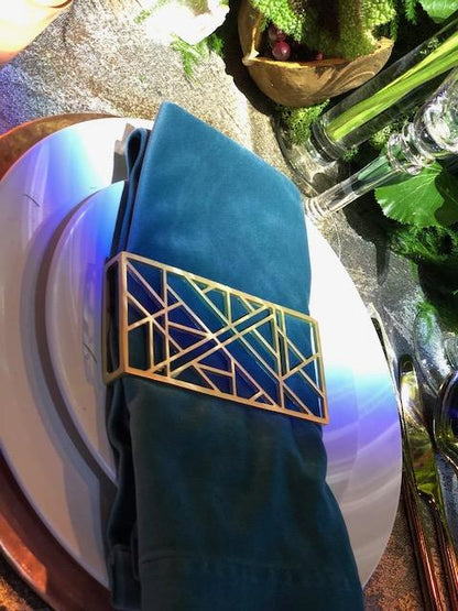 Abstract Style Napkin Wrap Matte Gold