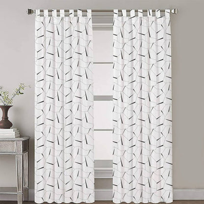 Nia - Set of 2 Panels Crewel Embroidered Curtains | Linen Cotton Mix |