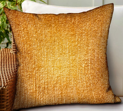 Honey Lust Brown Solid Luxury Outdoor/Indoor Throw Pillow