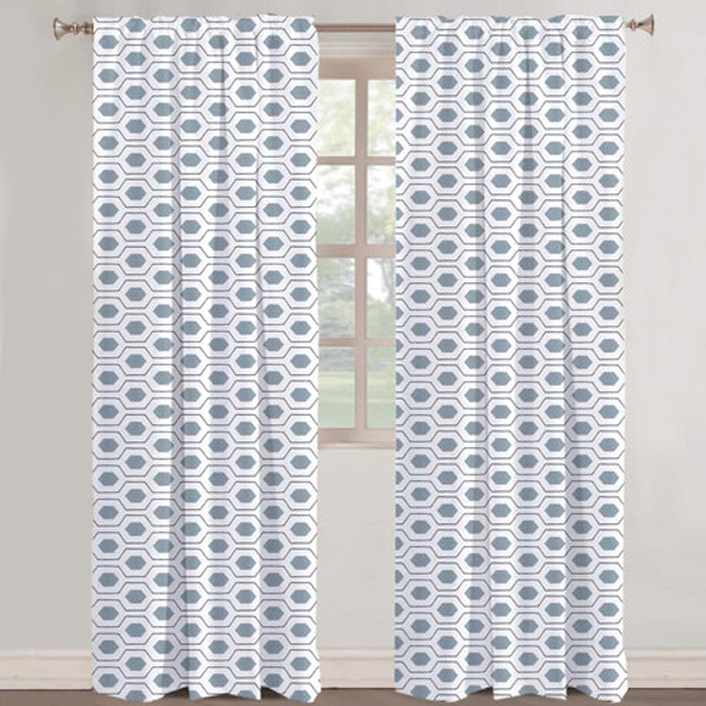 Penelope - Set of 2 Panels Crewel Embroidered Curtains | Linen Cotton