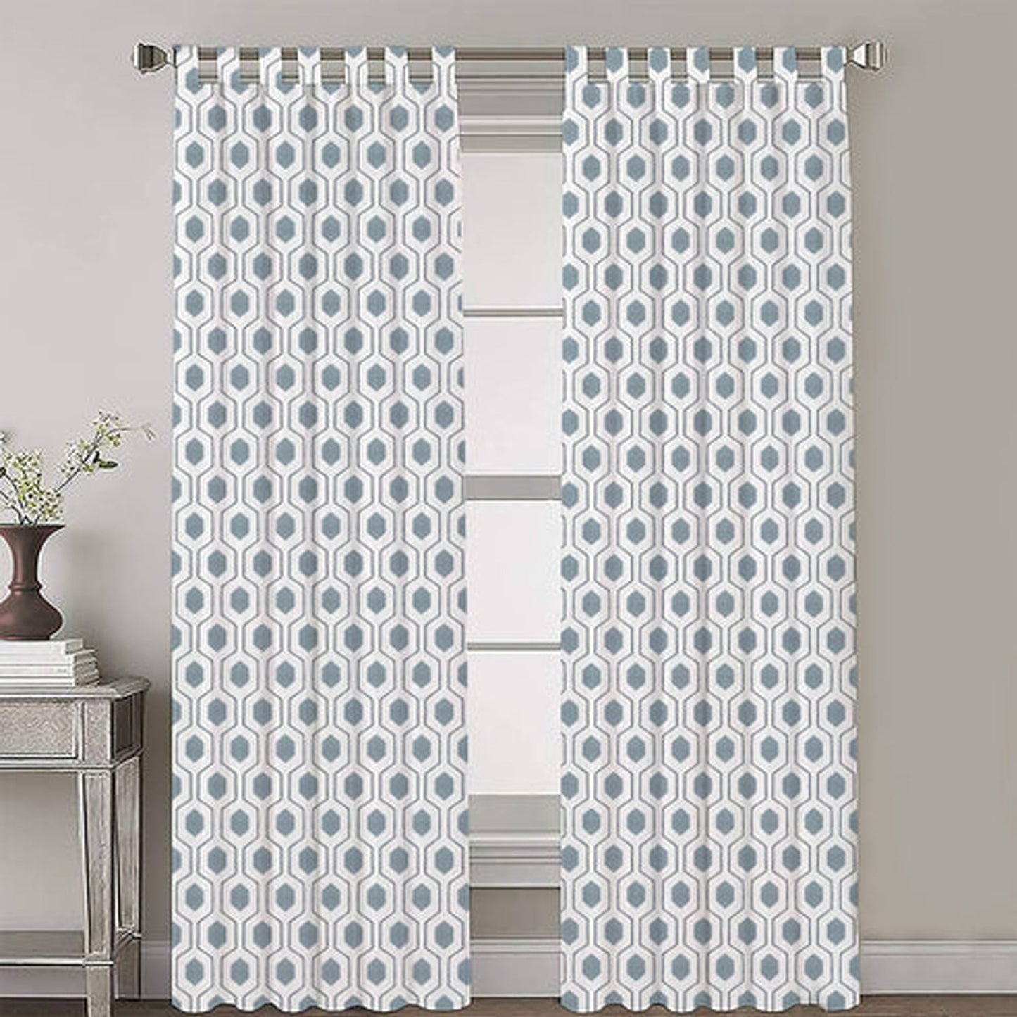 Penelope - Set of 2 Panels Crewel Embroidered Curtains | Linen Cotton