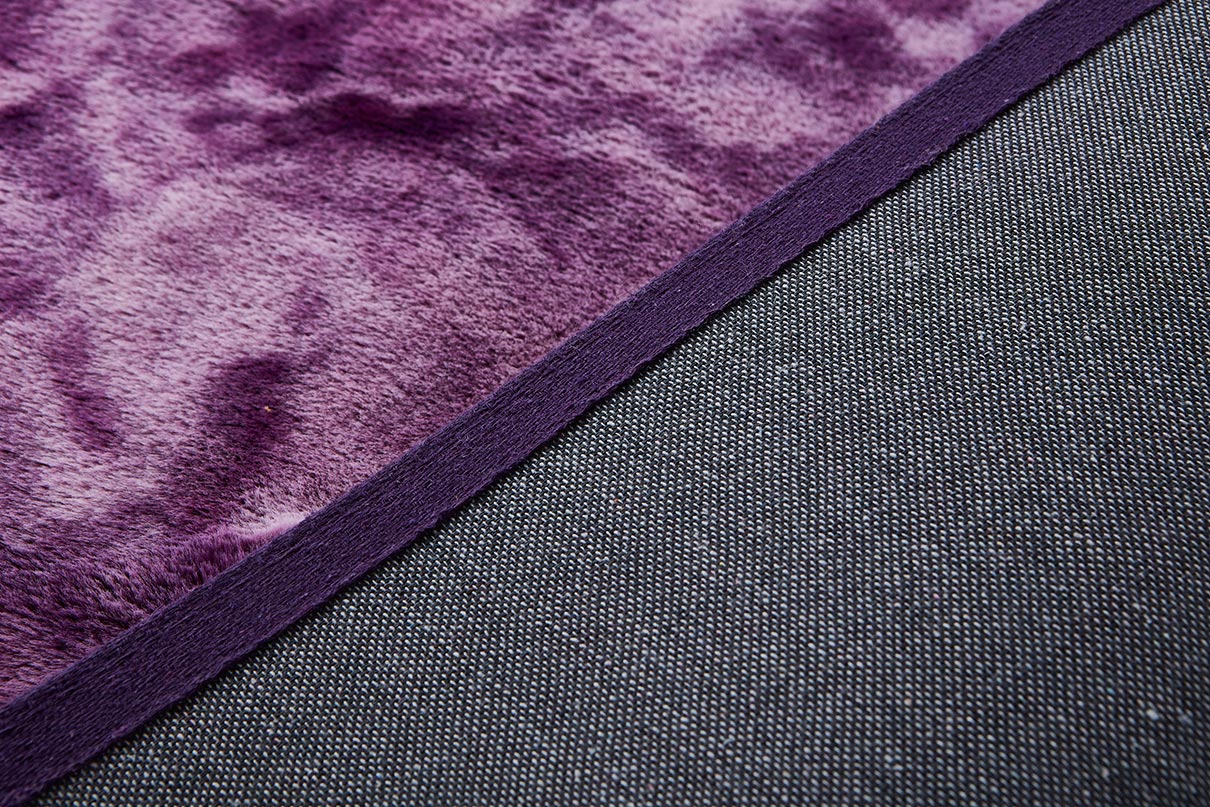 Lily Luxury Purple Tie-Die Chinchilla Faux Fur Area Rug