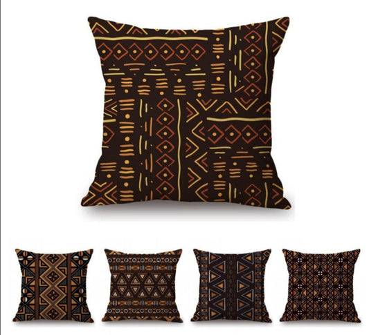 African Geometric Tribal Mud cloth Cushion Cover