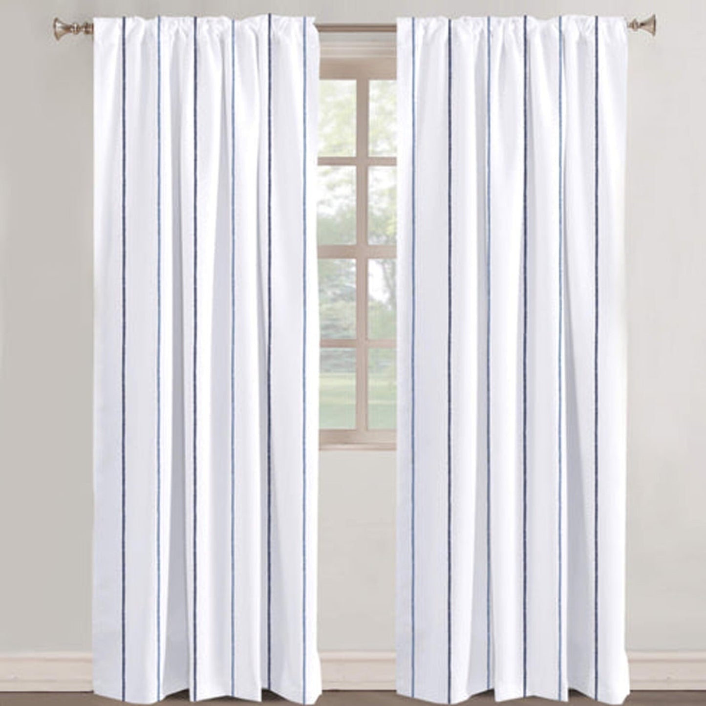 Seraphina - Set of 2 Panels Crewel Embroidered Curtains | Linen Cotton