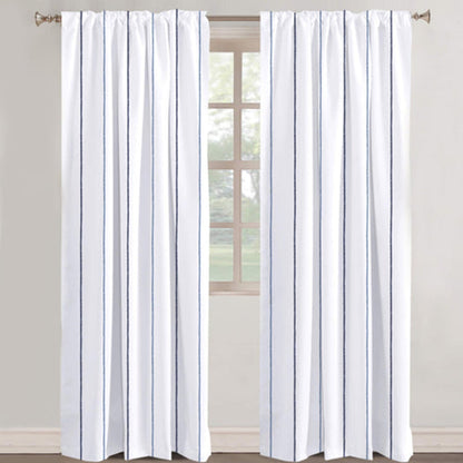 Seraphina - Set of 2 Panels Crewel Embroidered Curtains | Linen Cotton