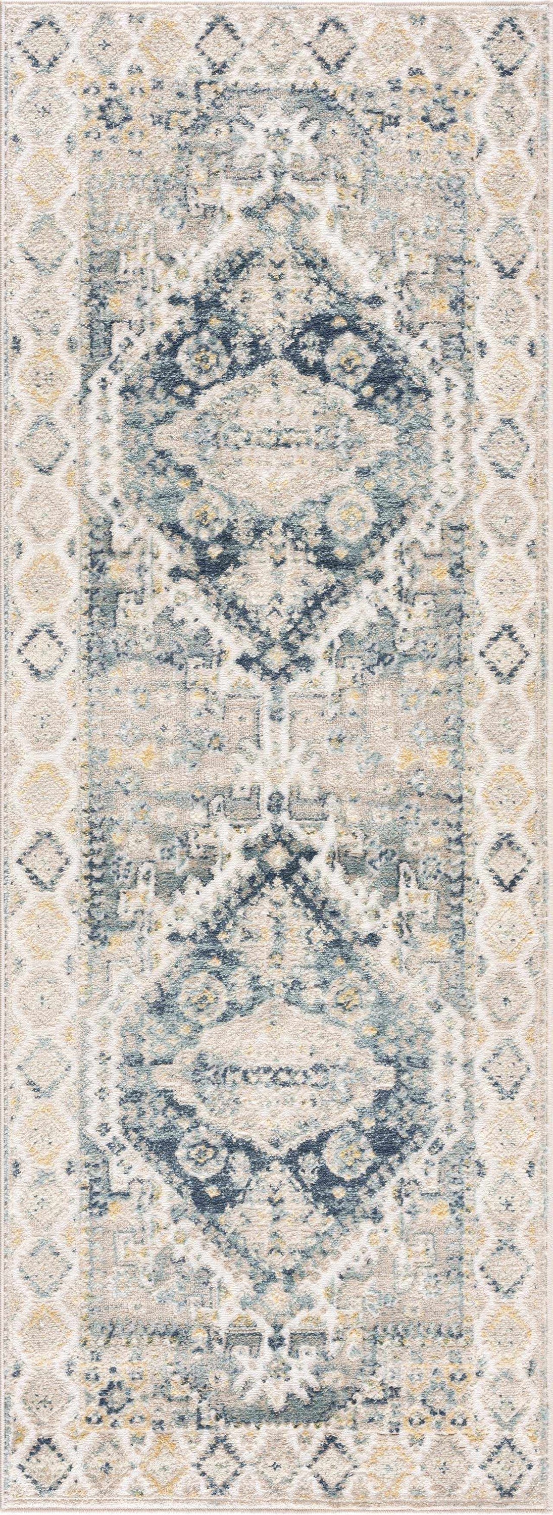 Brend Blue Medallion Area Rug