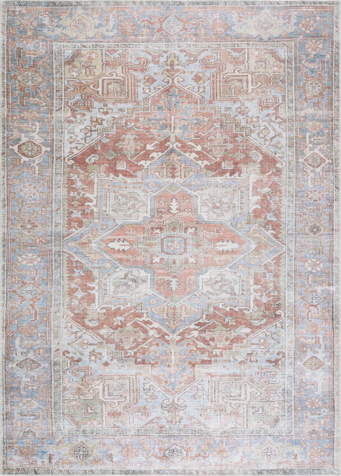 Maayon Medallion Rust Washable Area Rug