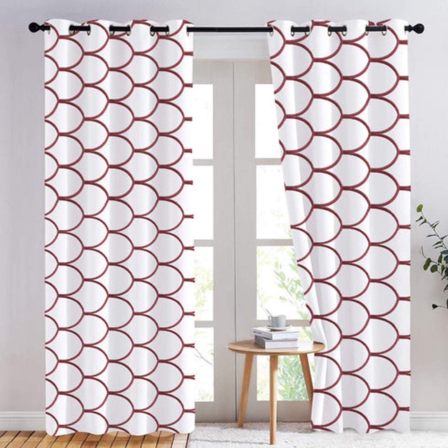 Thalia - Set of 2 Panels Crewel Embroidered Curtains | Linen Cotton