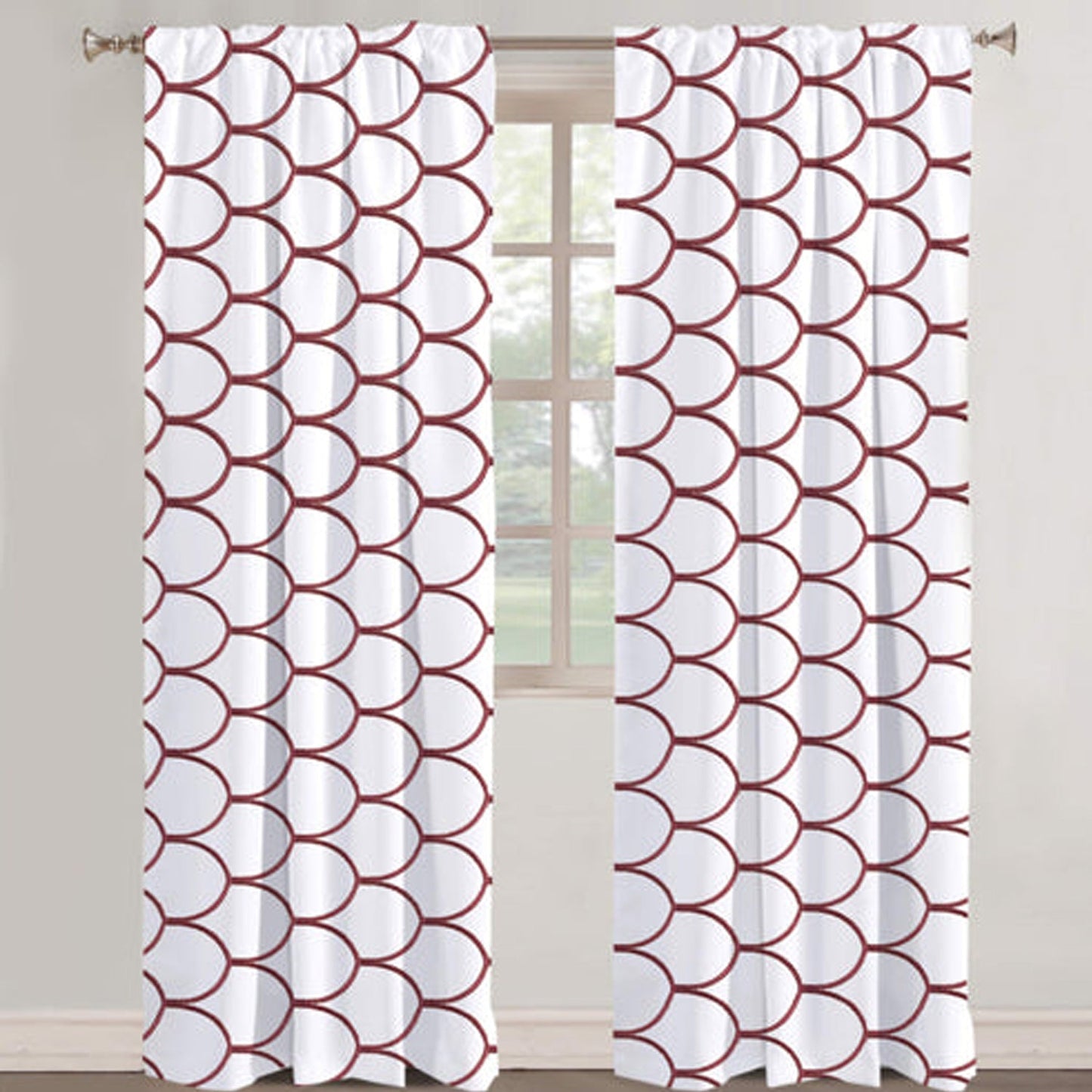 Thalia - Set of 2 Panels Crewel Embroidered Curtains | Linen Cotton