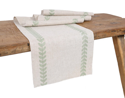 XD19203- Cute Leaves Crewel Embroidered Table Runner