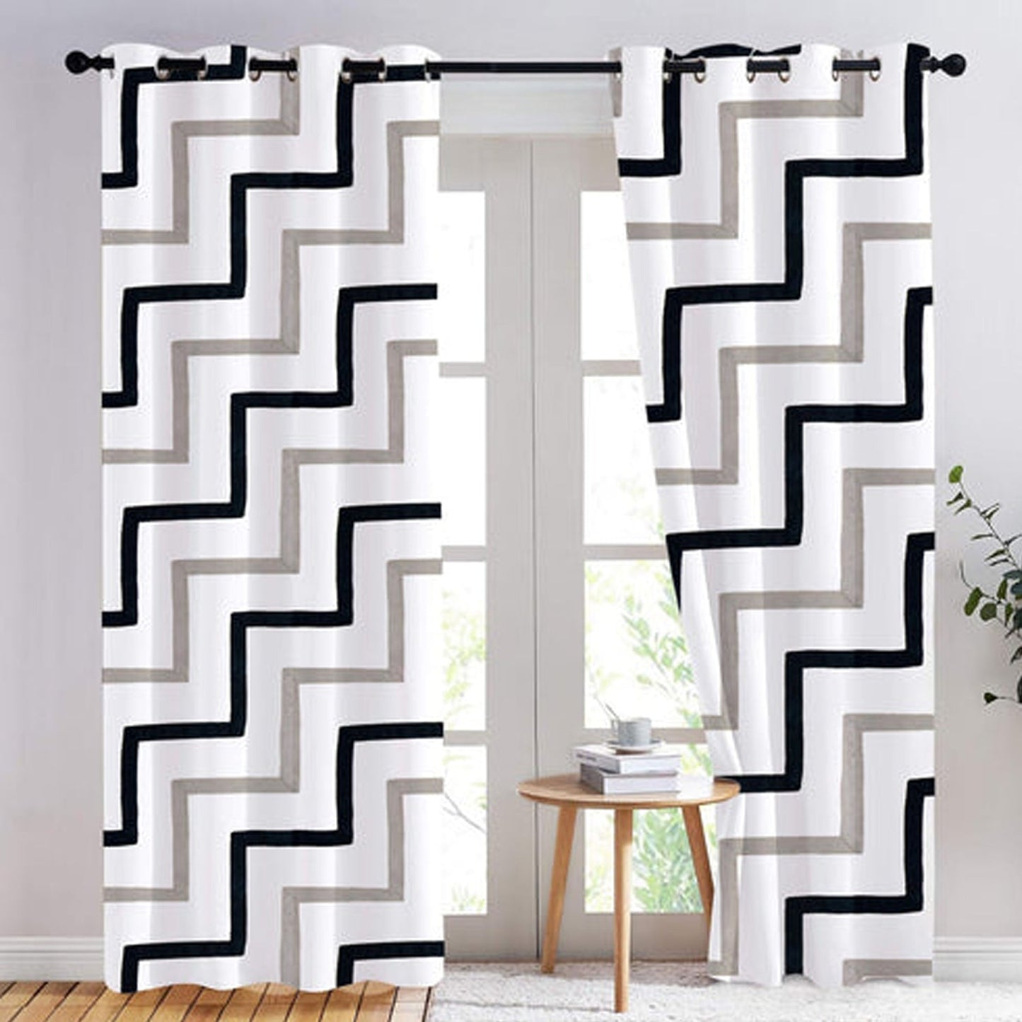 Zenobia - Set of 2 Panels Crewel Embroidered Curtains | Linen Cotton