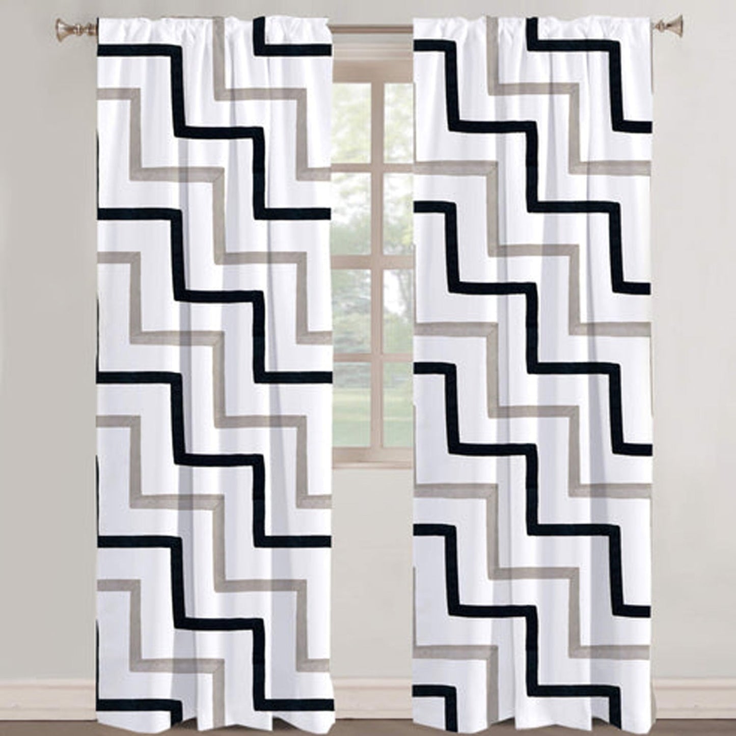 Zenobia - Set of 2 Panels Crewel Embroidered Curtains | Linen Cotton