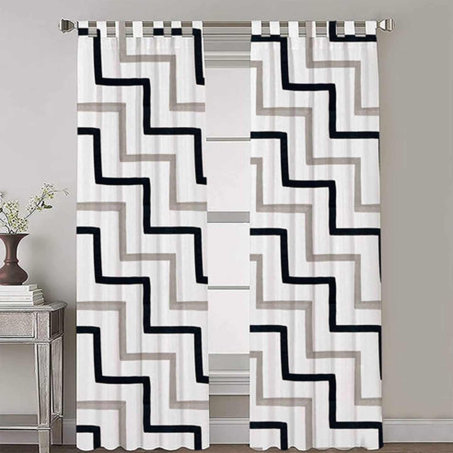 Zenobia - Set of 2 Panels Crewel Embroidered Curtains | Linen Cotton