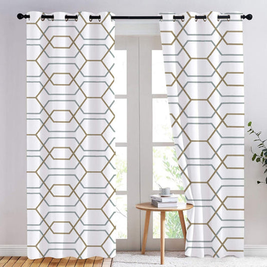 Zoe - Set of 2 Panels Crewel Embroidered Curtains | Linen Cotton Mix |