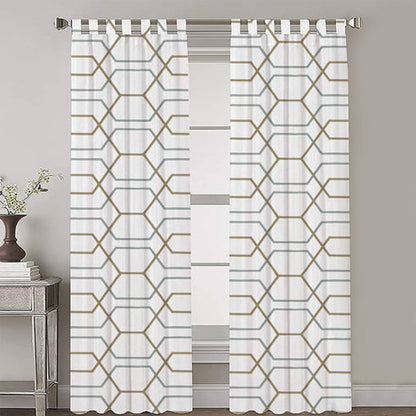 Zoe - Set of 2 Panels Crewel Embroidered Curtains | Linen Cotton Mix |