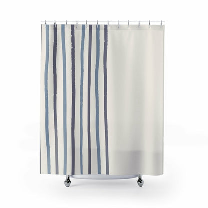 Blue Striped Shower Curtain