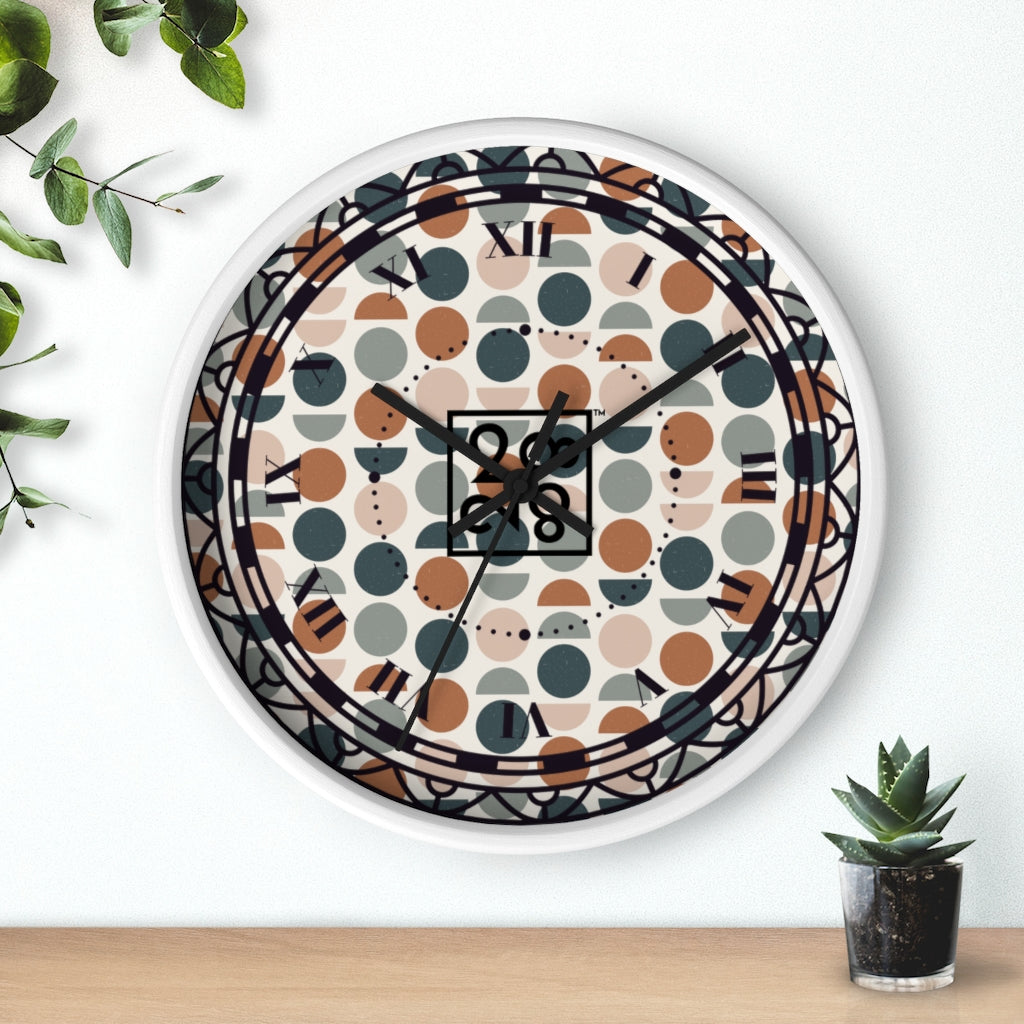 2882Time™ Retro Geometric Wall Clock Collection with Assorted Retro Pattern Designs