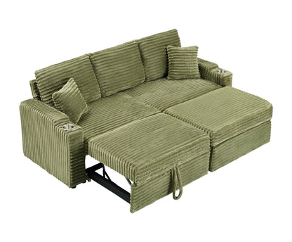 An 80-inch foldable and hidden chaise longue with cup holders, a