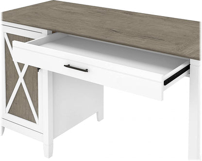 Key West Computer Desk with Storage and File Cabinet Including Lateral Filing