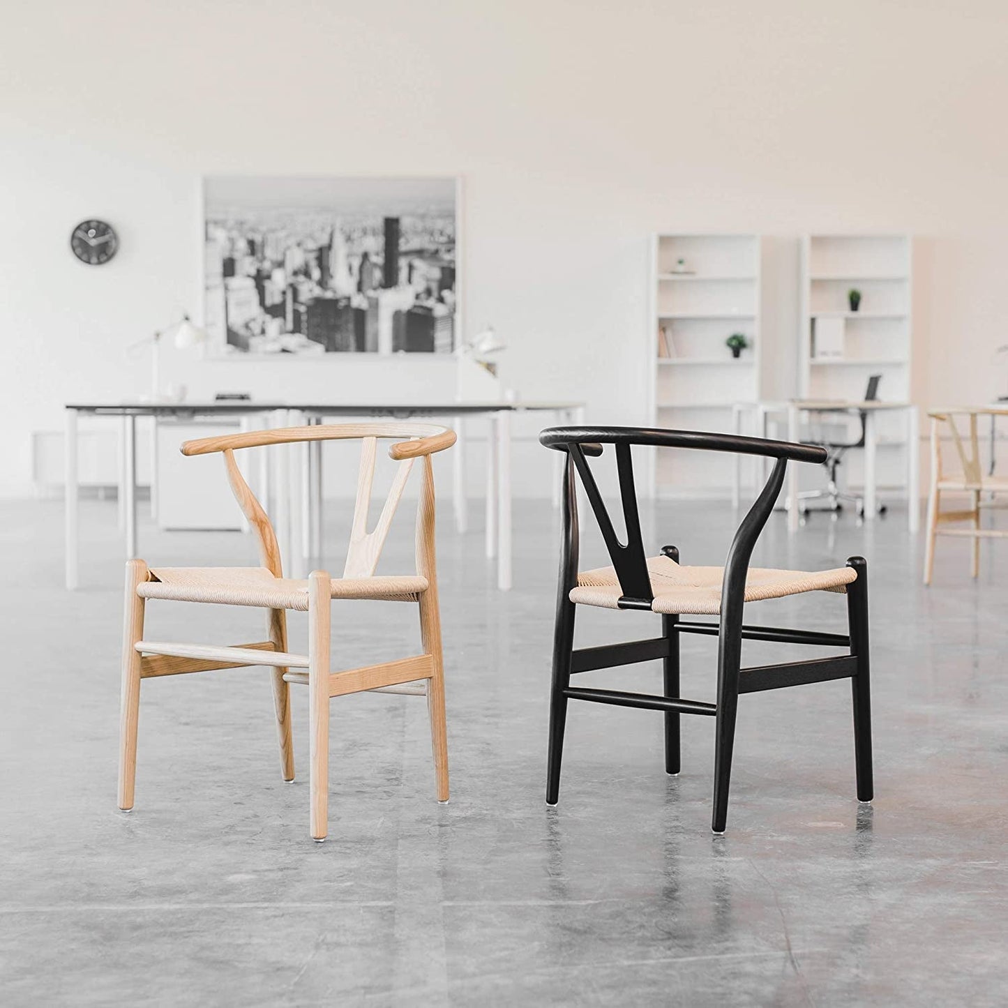 Hans Wegner Woven Seat Chair, Walnut/Natural