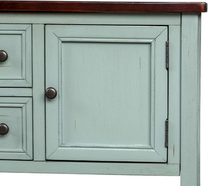 Cambridge Series Sideboard Table with Bottom Shelf, Antique Blue