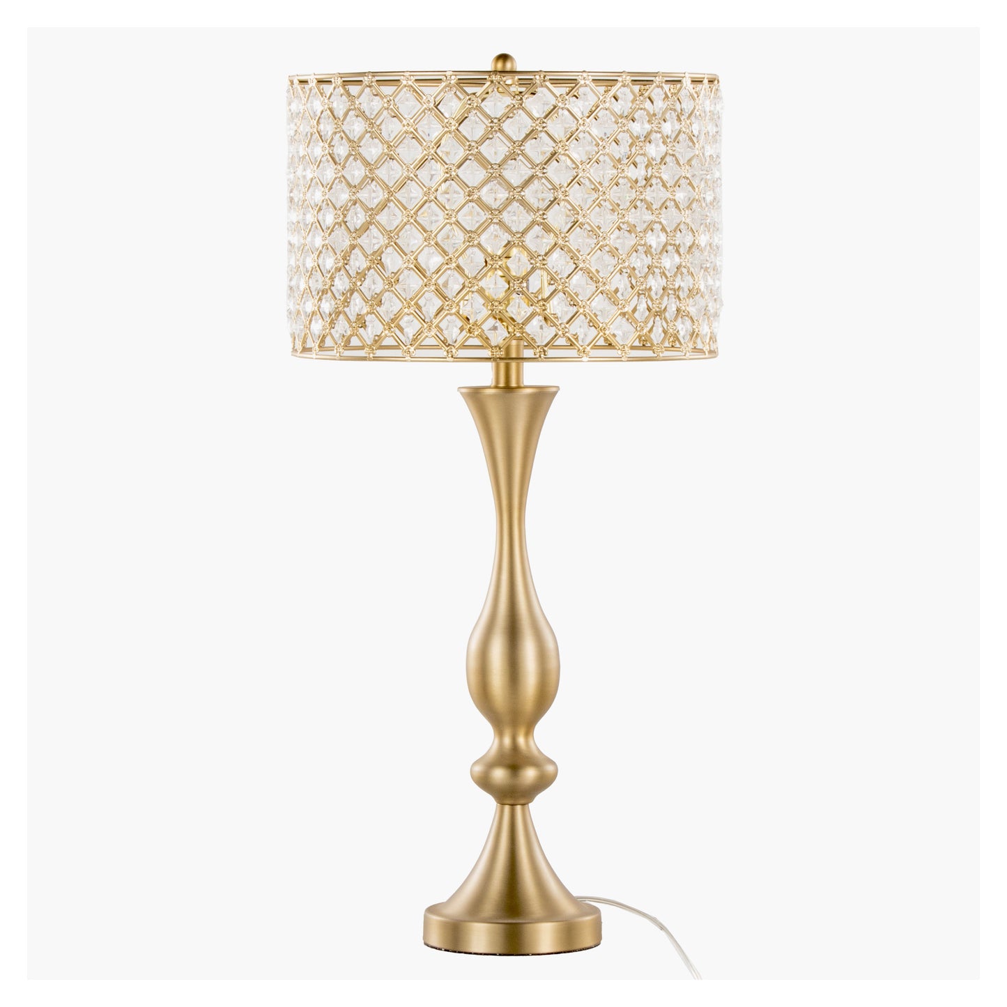 Topaz Glam/Art Deco Metal Table Lamp with Crystal and Metal Shade by LumiSource