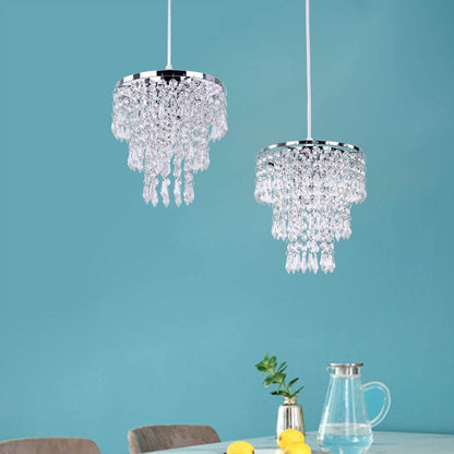 Mini Crystal Chandelier Lighting Fixture Flush Mount Ceiling Light