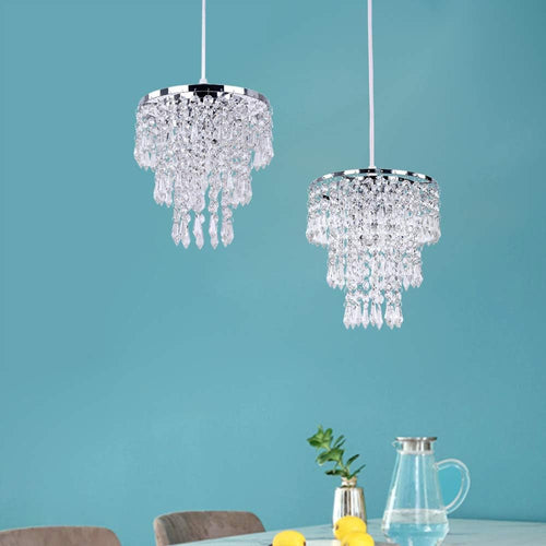 Mini Crystal Chandelier Lighting Fixture Flush Mount Ceiling Light