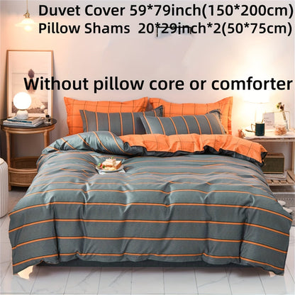 Striped Polyester Duvet Cover Set  3 Pieces UltraSoft