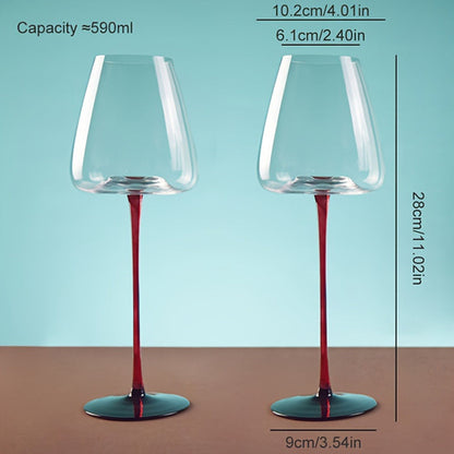 Elegant Crystal Champagne Glasses with Black Stems  Set of 2