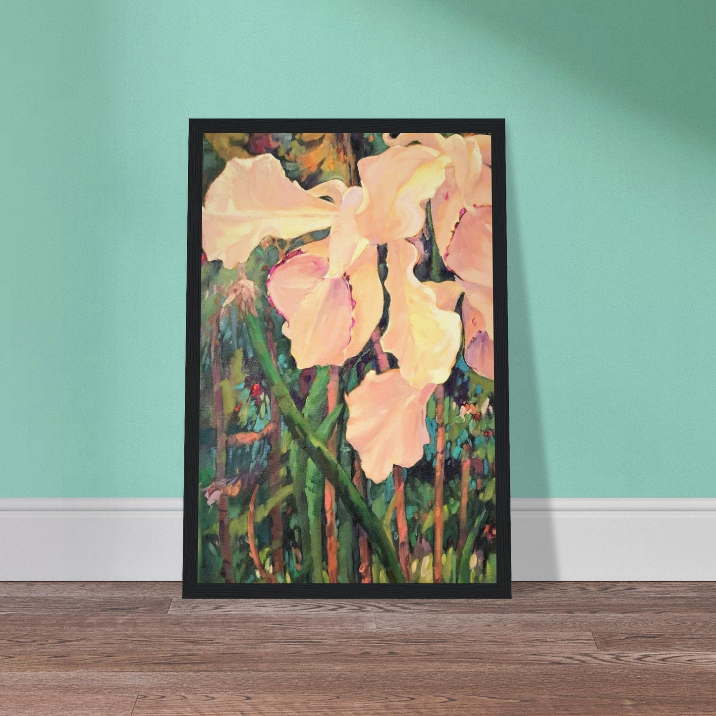 'Pink Orchid’ Floral | 12x18 inch Wooden Framed Art Print | Original Artwork by American Artist Barbara Cleary