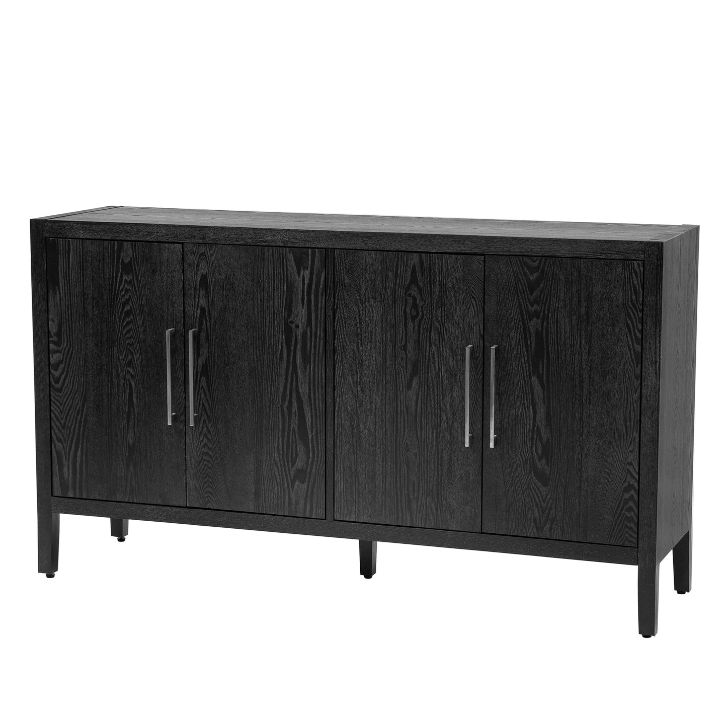 Storage Cabinet Sideboard Wooden Cabinet with 4 Metal handles ,4