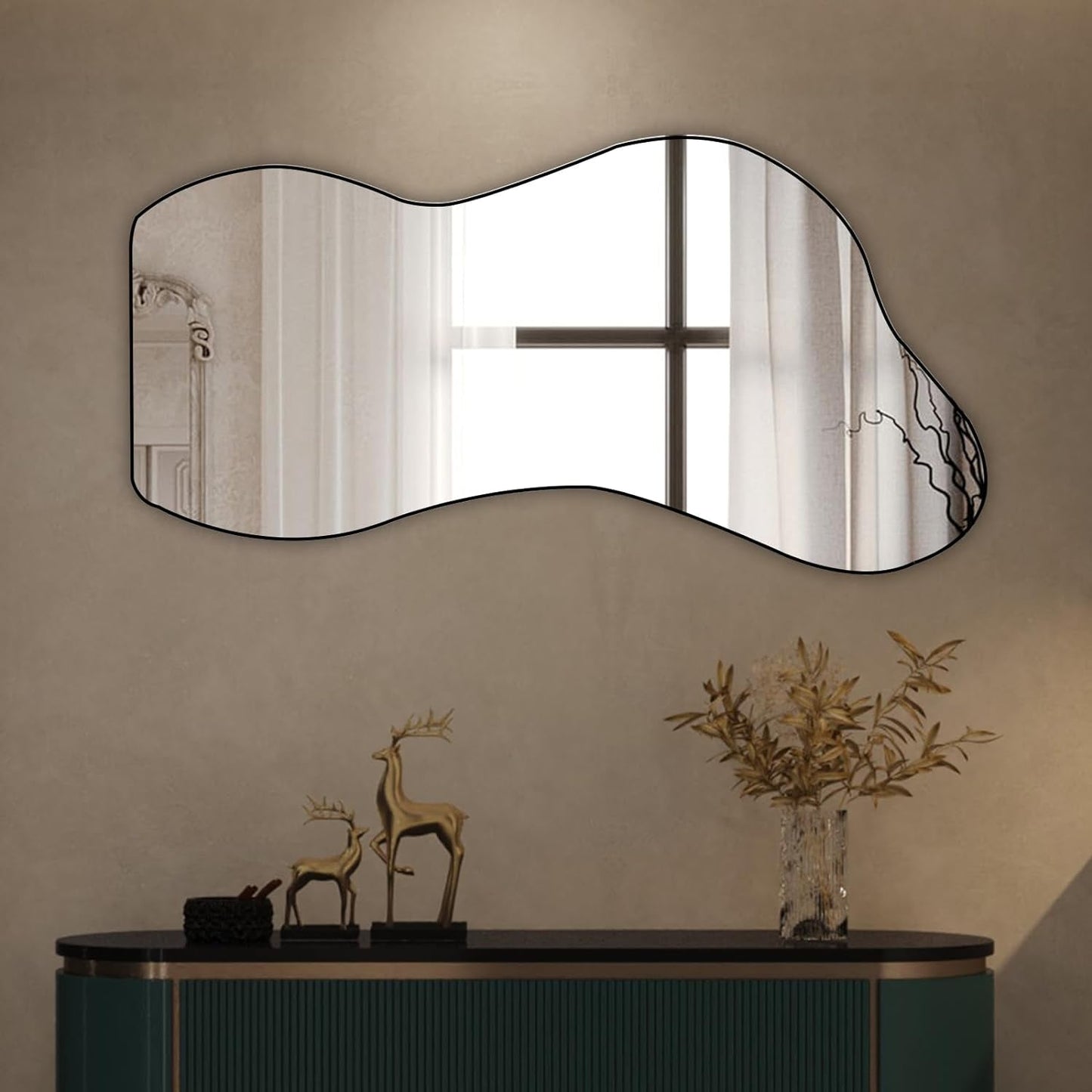 Large Irregular Unique Shaped Mirror, Big Asymmetrical Wall Mirror,