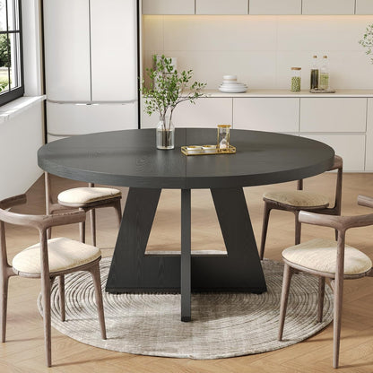 Round Dining Table for 4-6 People, 47 Inches