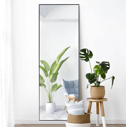 KIAYACI Arched Floor Mirror Wood Frame Wall Mounted Mirror Distressed Style Wide Frame Dressing Make up Mirror for Bathroom/Bedroom/Living Room/Dining Room/Entry/Farmhouse (Light Gray, 64" X 21")…