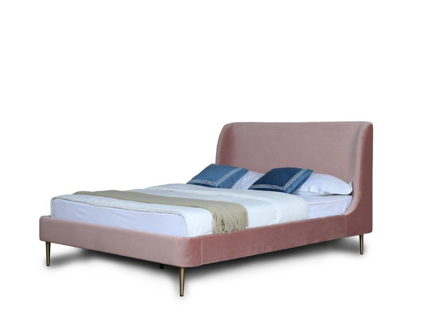 Queen Bed in Blush and Gold