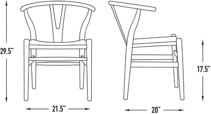 Hans Wegner Woven Seat Chair, Walnut/Natural