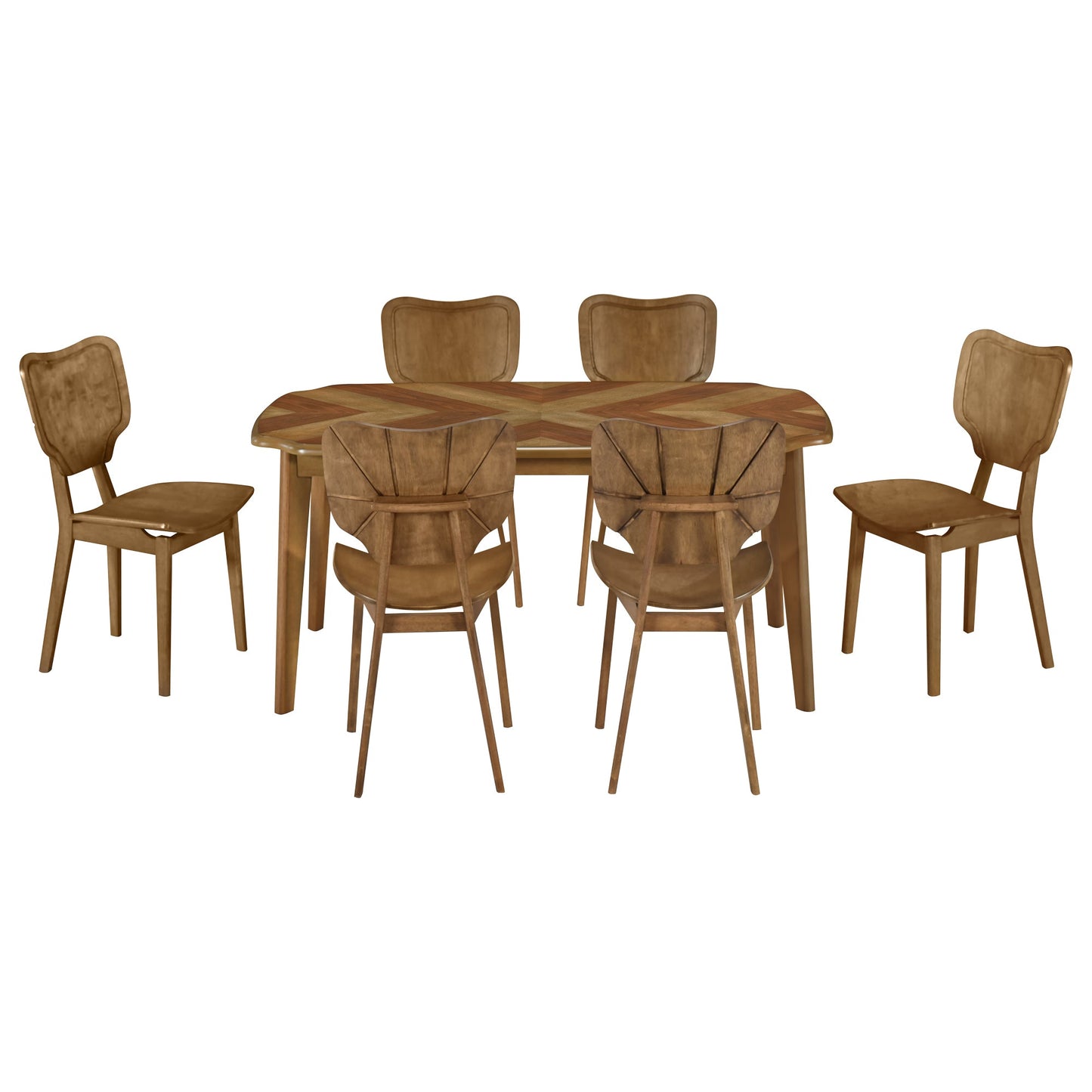 Vintage-Style Solid Wood Dining Table Set with Classic Dining Chairs for Home