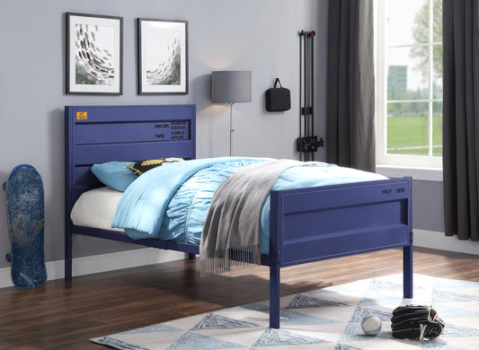 Cargo Blue Finish Twin Bed