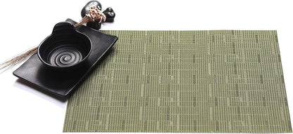 HYSENM Bamboo Pattern Vinyl Table Runner 71'' Long Stain Resistance Table Runner PVC Waterproof,Beige,1Xtable Runner