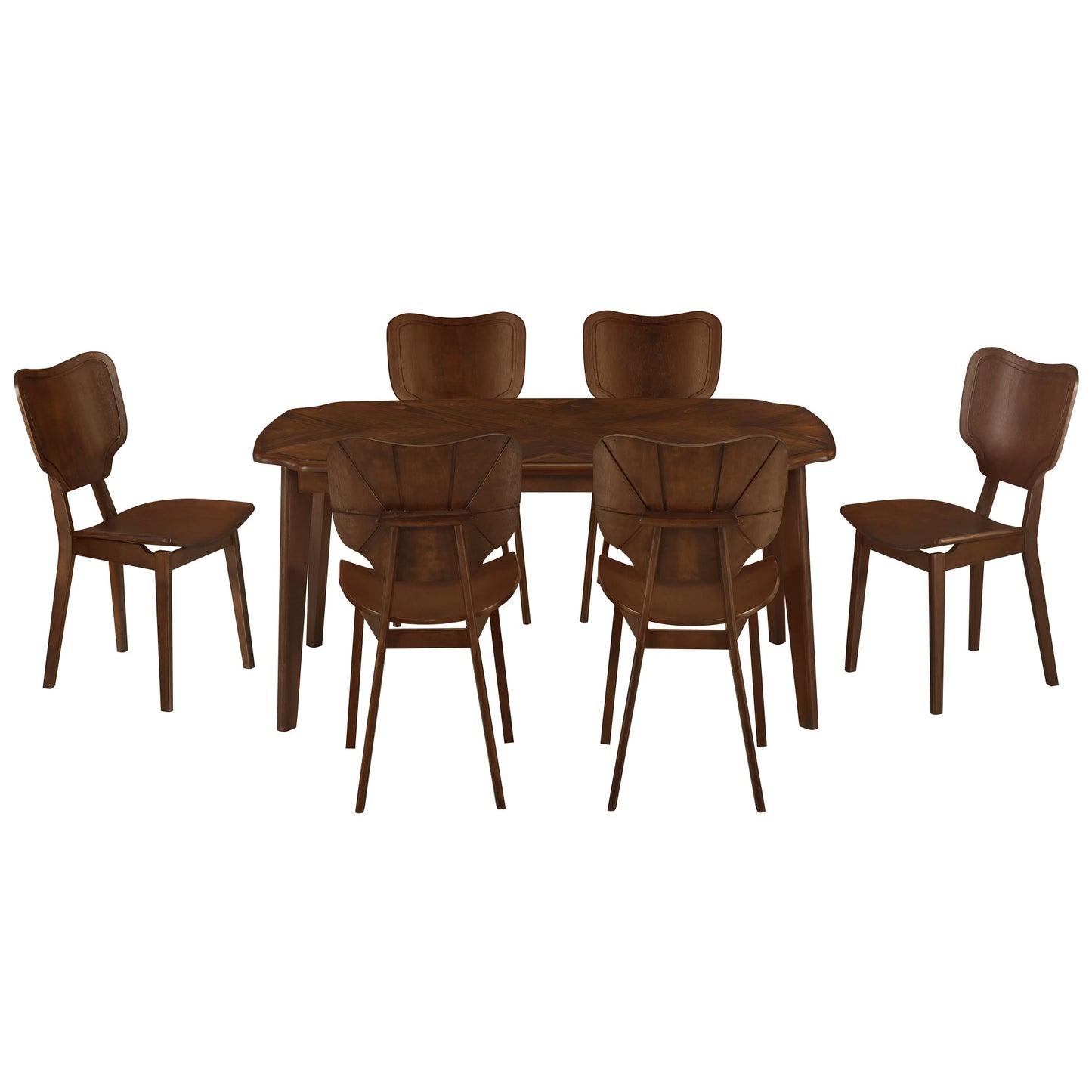 Vintage-Style Solid Wood Dining Table Set with Classic Dining Chairs for Home