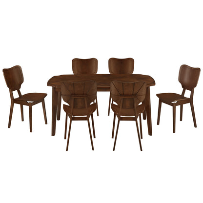 Vintage-Style Solid Wood Dining Table Set with Classic Dining Chairs for Home