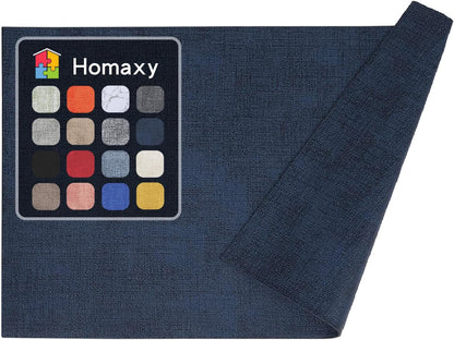 Homaxy Faux Leather Heat Resistant Placemats for Dining Table Set of 6, Waterproof Wipeable Washable PU Table Mats, Easy to Clean Anti-Slip Place Mats, 11.8" X 17", Beige