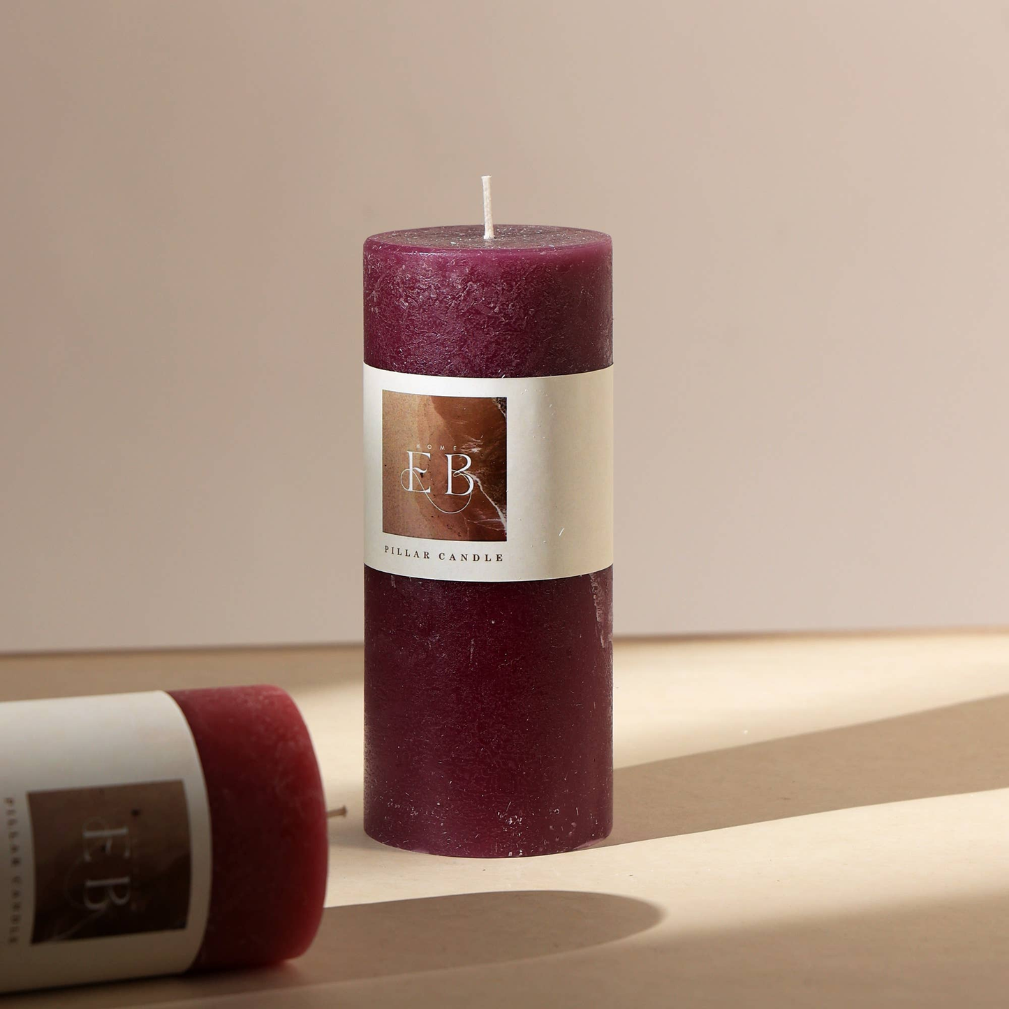 Rustic Pillar Candle Elegant & Long-Lasting Wax Candle for Home Décor, Gifting