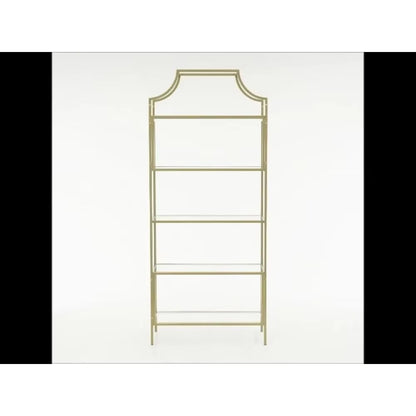 International Lux Book Shelf Satin Gold Finish Freight Free Bookshelf Living Room Furniture Home