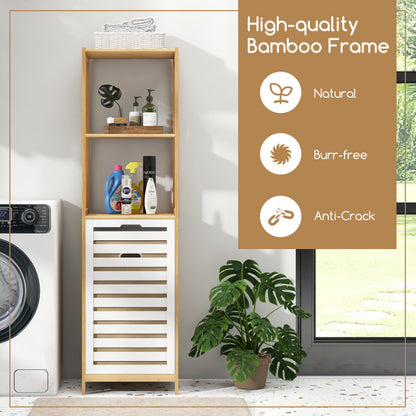 4-Tier Tilt-Out Laundry Hamper with Storage Shelves for Laundry Room