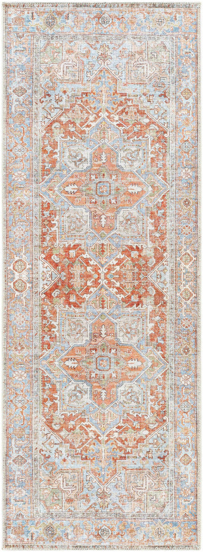 Maayon Medallion Rust Washable Area Rug