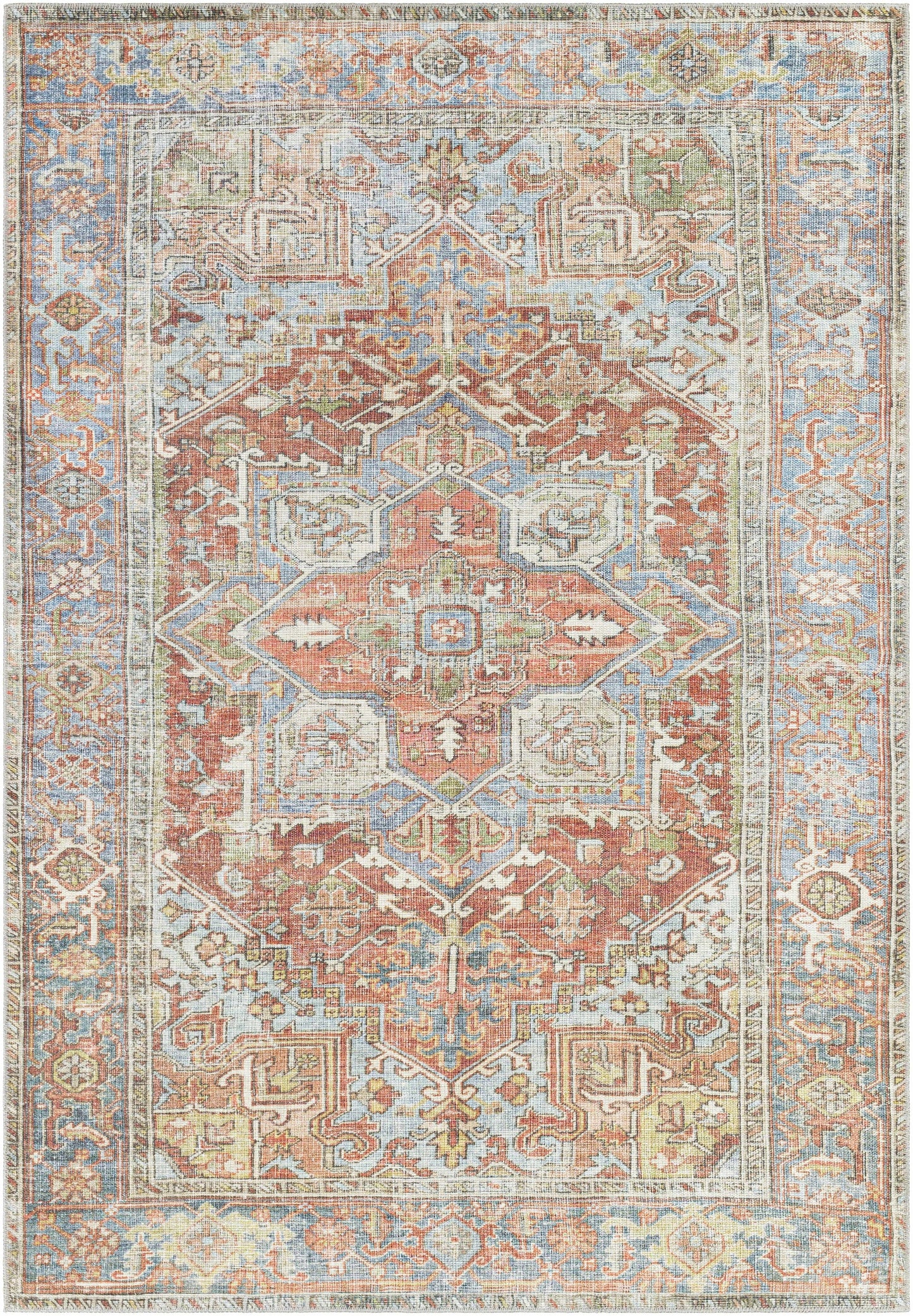 Maayon Medallion Rust Washable Area Rug